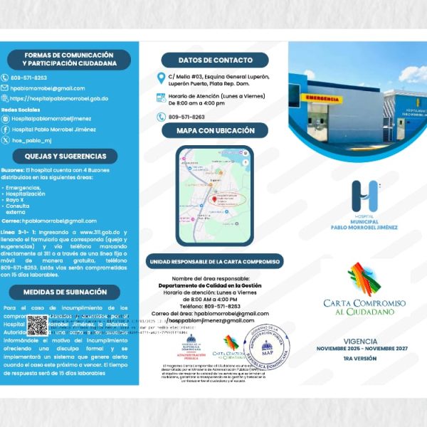Hospital Municipal Pablo Morrobel Jim&eacute;nez presenta su Carta Compromiso al Ciudadano